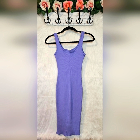 Fashion Nova Classic Lavender Ribbed Bodycon Mini Dress (NWOT) - Picture 3 of 8